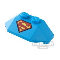 Product shot Printed Wedge 2 x 4 - Superman Logo - Dark Azure
