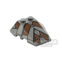 Product shot Printed Wedge Triple with Studs 4x4 Sith Nightspeeder Pattern 2