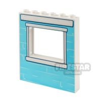 Product shot Printed Window Panel 1x6x6 Medium Blue Bricks