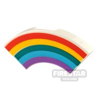 Product shot Round Tile 1 x 3 Curved Rainbow