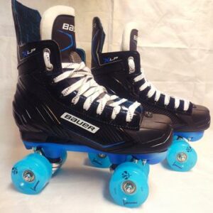 bauer xlp custom built GLOW IN THE DARK roller quad skates with Luminous light up wheels