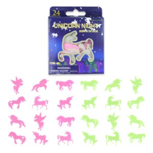 24 Glow in the Dark Unicorn Shapes -  (12 packets)