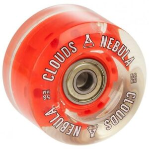 Clouds Urethane Wheels Nebula Light Up 82A Abec5 4Pk Clear / Red 58mm