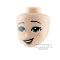 Product shot LEGO Friends Minifigure Head Open Mouth Smile Freckles