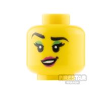 Product shot LEGO Minifigure Head Mascara Open Mouth Smile / Red Lips