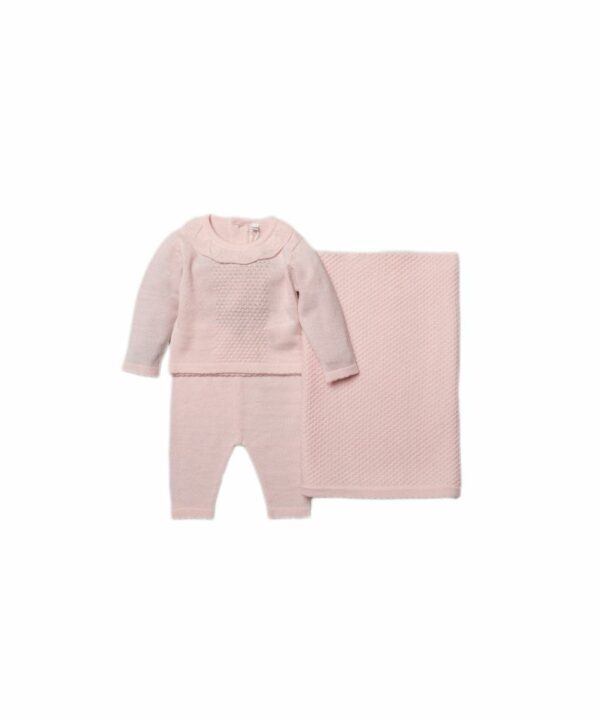 Rock A Bye Baby Girl Knitted Three-Piece Gift Set - Pink - Size 3-6M