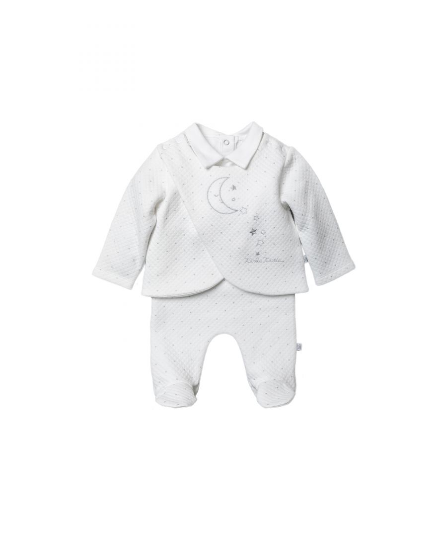Rock A Bye Baby Unisex Star Print Three-Piece Gift Set - White Cotton - Size 0-3M