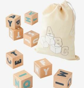 10 Large Letter Cubes - Wood FSC® Certified wood/multi