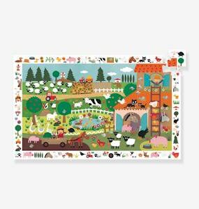 35-Piece Farm Observation Puzzle by DJECO red