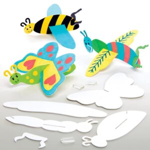 Bug Colour In Gliders - 10 Paper Covered Toy Gliders. Insect Foam Gliders. Size 18cm.