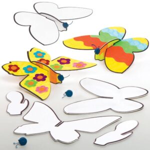 Butterfly Colour In Gliders - 10 Paper Covered Toy Gliders. Butterfly Foam Gliders. Size 15cm.