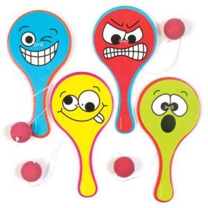 Funky Faces Paddle Balls (Pack of 5) Pocket Money Toys