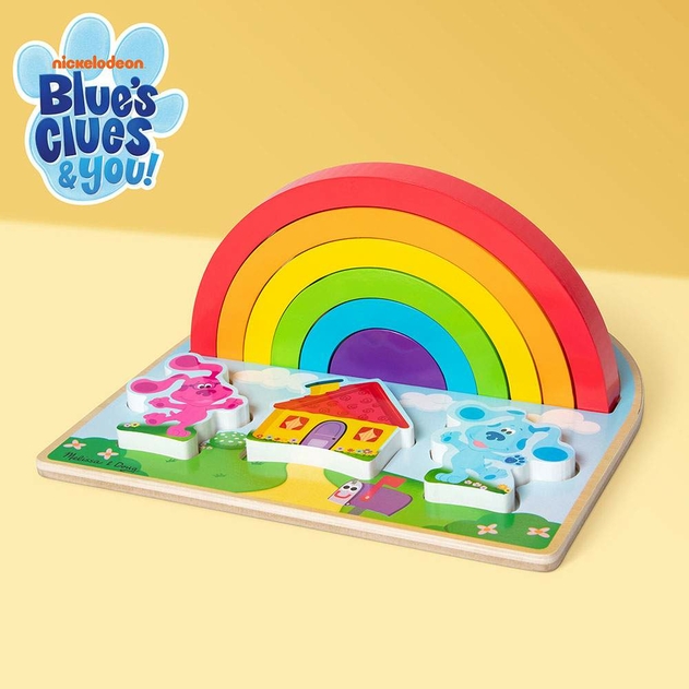 Melissa and Doug Blues Clues & You Wooden Rainbow Stacking Puzzle