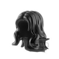 Product shot Minifigure Hair Wavy Long Flicked Over Both Shoulders