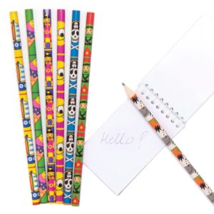 Pencils Bumper Assortment - Pack of 24 assorted designs. Party bag filler. 18cm long