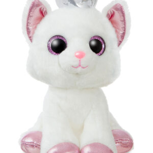 Sparkle Tales Duchess White Cat with Crown 7In