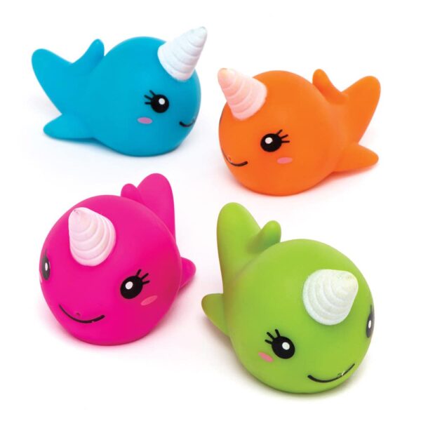 Unicorn Whale Water Squirters (Pack of 8) Soft & Sensory Toys 4 assorted colours - Green