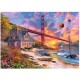 Wooden Puzzle - Sunset at Golden Gate