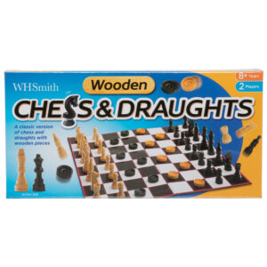 WHSmith Wooden Chess and Draughts Set