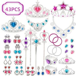 60pcs Princess Jewelry Toy Set for Little Girls (Random Color Delivery)