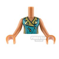 Product shot LEGO Friends Mini Figure Torso - Dark Turquoise Top with Music Notes