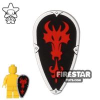 Product shot LEGO - Red Dragon Oval Shield