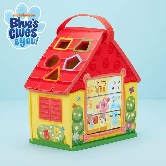 Melissa and Doug Blues Clues & You Blue's Shape Sorting Wooden House