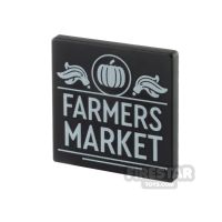 Product shot Printed Road Sign Clip-On 2 x 2 Farmers Market