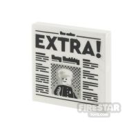 Product shot Printed Tile 2x2 Newspaper with 'EXTRA!' Headline
