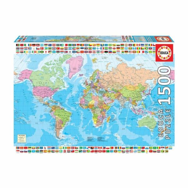 University Games 1500 Piece Jigsaw Puzzle Map of the World with Flags