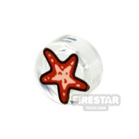 Product shot Custom Printed Round Tile 1x1 Mini Starfish