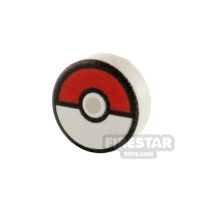 Product shot Custom Printed Round Tile 1x1 Pokemon Poke Ball