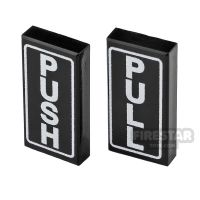 Product shot Custom Printed Tile 1x2 Pull Push Doors Signs