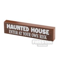 Product shot Custom Printed Tile 1x4 Haunted House Sign