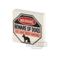 Product shot Custom Printed Tile 2x2 Beware of Dogs