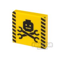 Product shot Custom Printed Tile 2x2 Caution Sign