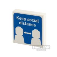 Product shot Custom Printed Tile 2x2 Keep Social Distance