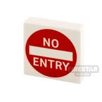Product shot Custom Printed Tile 2x2 No Entry Sign