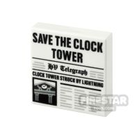 Product shot Custom Printed Tile 2x2 Save the Clock Tower Newspaper