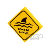 Product shot Custom Printed  Tile 2x2 Shark Warning Sign