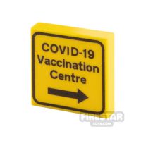 Product shot Custom Printed Tile 2x2 Vaccination Centre Sign