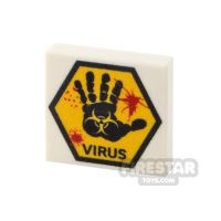 Product shot Custom Printed Tile 2x2 Virus Sign