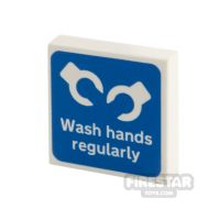 Product shot Custom Printed Tile 2x2 Wash Hands Regularly