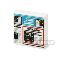 Product shot Custom Printed Tile 2x2 Youth Jailed Newspaper