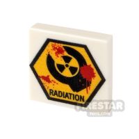 Product shot Custom Printed Tile 2x2 Zombie Radiation Sign