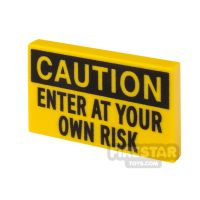 Product shot Custom Printed Tile 2x3 Caution Sign