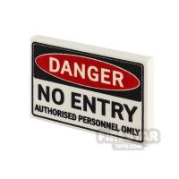 Product shot Custom Printed Tile 2x3 Danger No Entry
