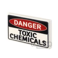 Product shot Custom Printed Tile 2x3 Danger Toxic Chemicals
