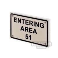 Product shot Custom Printed Tile 2x3 Entering Area 51 Sign