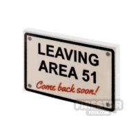 Product shot Custom Printed Tile 2x3 Leaving Area 51 Sign